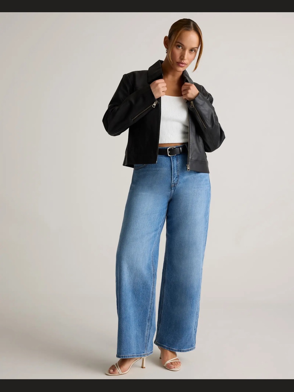 Quince Bella Stretch Relaxed Straight Jeans; size 32 Short